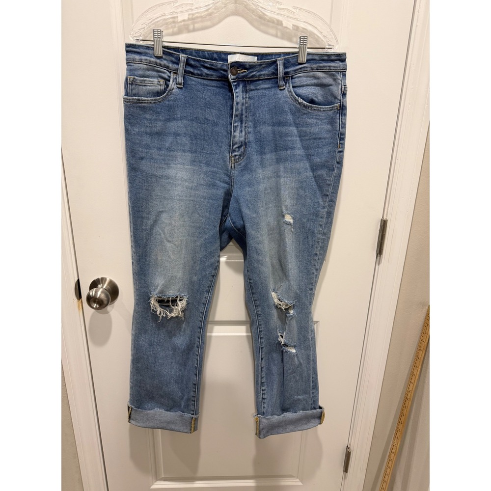 Vervet Blue Womens Distressed Jeans High Rise Blue Size 32